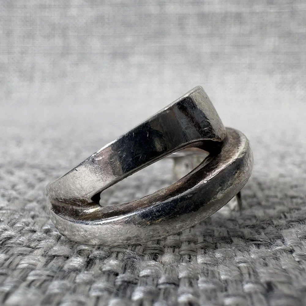 Michael Lehrman Sterling Silver Modernist‎ Sculptural Abstract Wrap Ring Size 7
